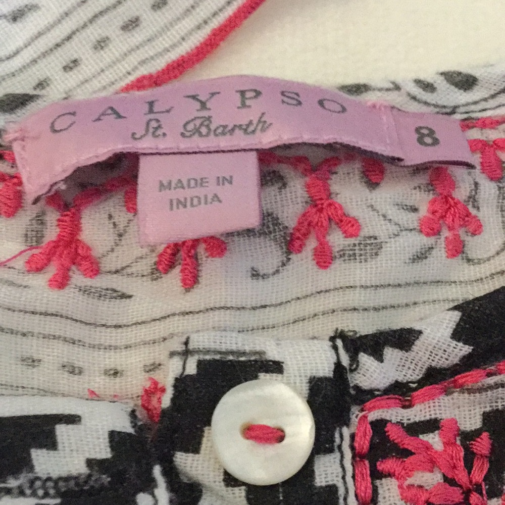 Calypso girls lightweight cotton shirt with scarf - Picture 2 of 6